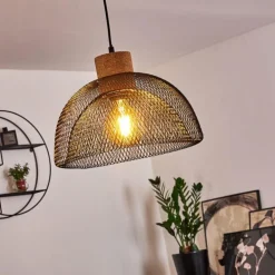 Suspension Besancon Brun, Noir, 1 lumière