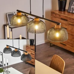 Suspension Besancon Brun, Noir, 3 lumières