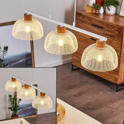 Suspension Besancon Brun, Blanc, 3 lumières