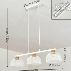 Suspension Besancon Brun, Blanc, 3 lumières