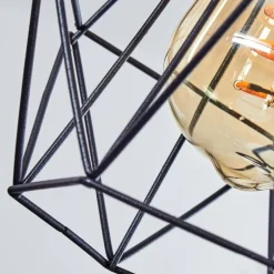 Suspension Betsele Bois clair, Noir, 4 lumières