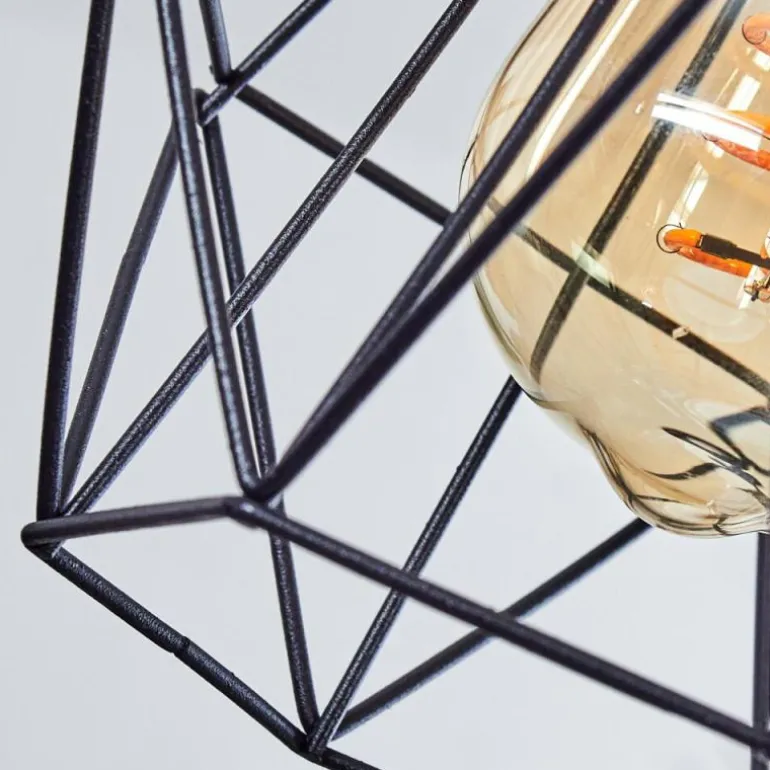 Suspension Betsele Bois clair, Noir, 4 lumières