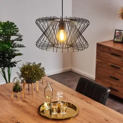 Suspension Bischkek Noir, 1 lumière