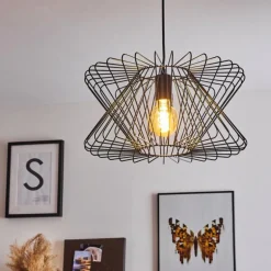 Suspension Bischkek Noir, 1 lumière