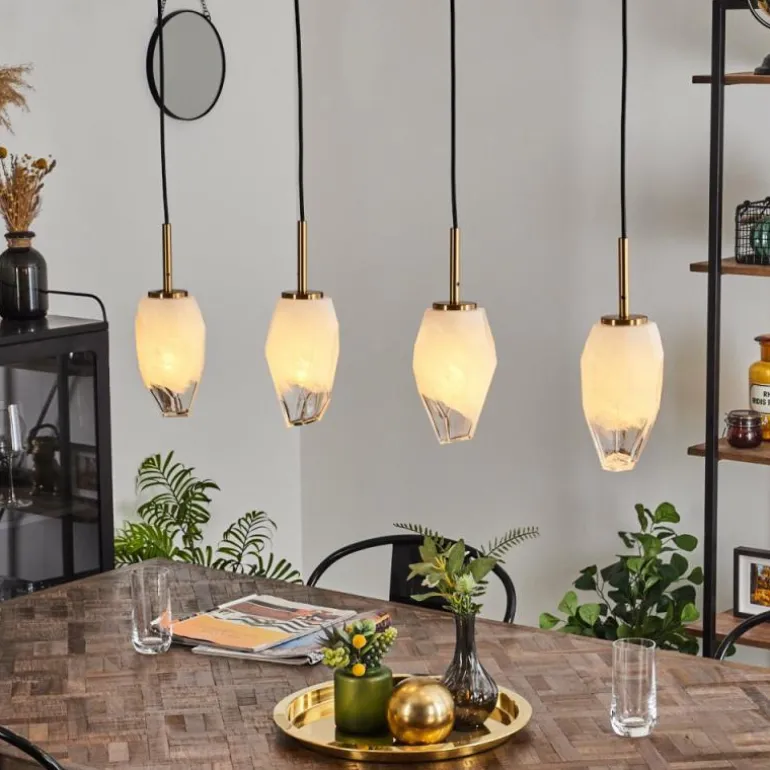 Suspension Bocayuva Laiton, 4 lumières