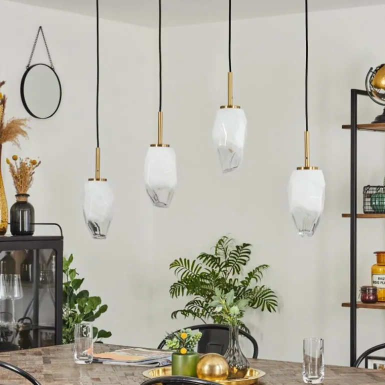 Suspension Bocayuva Laiton, 4 lumières