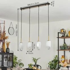 Suspension Bocayuva Laiton, 4 lumières