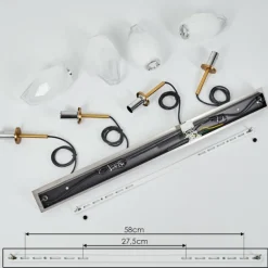 Suspension Bocayuva Laiton, 4 lumières