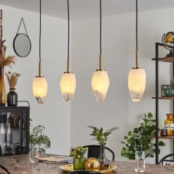 Suspension Bocayuva Laiton, 4 lumières