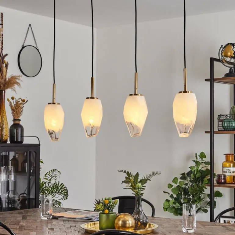 Suspension Bocayuva Laiton, 4 lumières