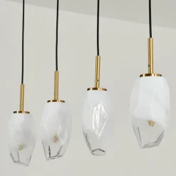 Suspension Bocayuva Laiton, 4 lumières