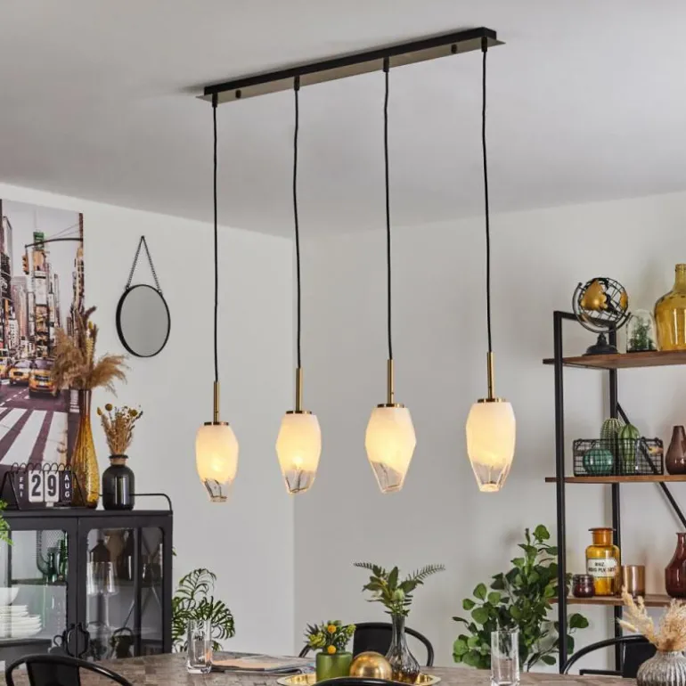 Suspension Bocayuva Laiton, 4 lumières