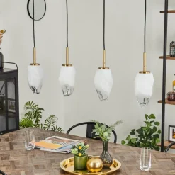 Suspension Bocayuva Laiton, 4 lumières