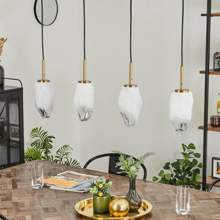 Suspension Bocayuva Laiton, 4 lumières