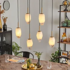 Suspension Bocayuva Noir, 6 lumières