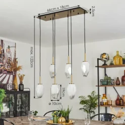 Suspension Bocayuva Noir, 6 lumières