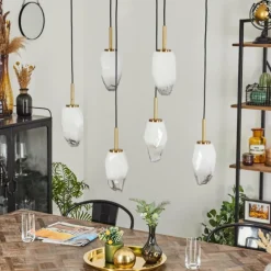 Suspension Bocayuva Noir, 6 lumières