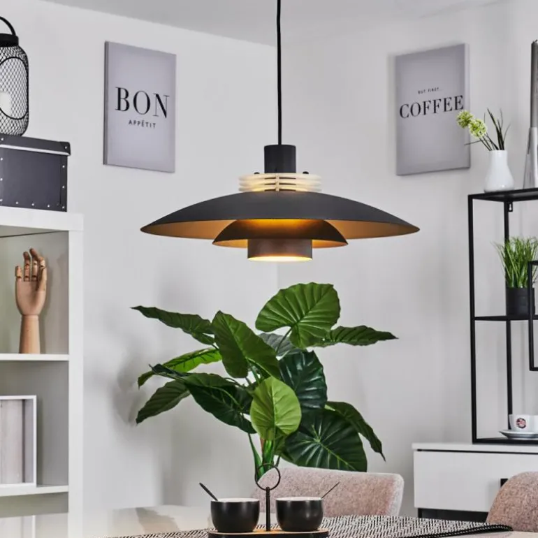 Suspension Boeven Noir, Blanc, 1 lumière