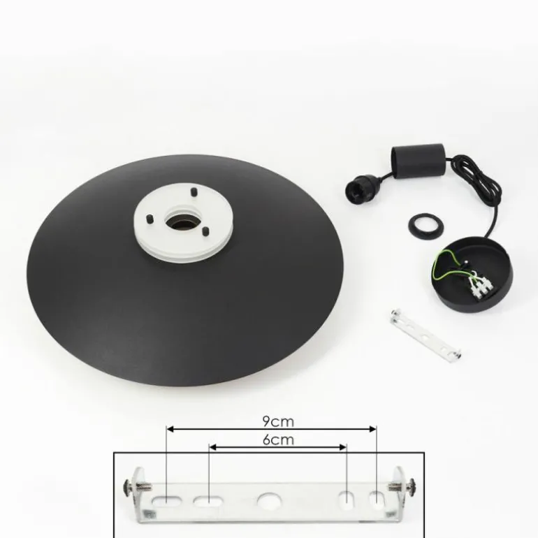 Suspension Boeven Noir, Blanc, 1 lumière