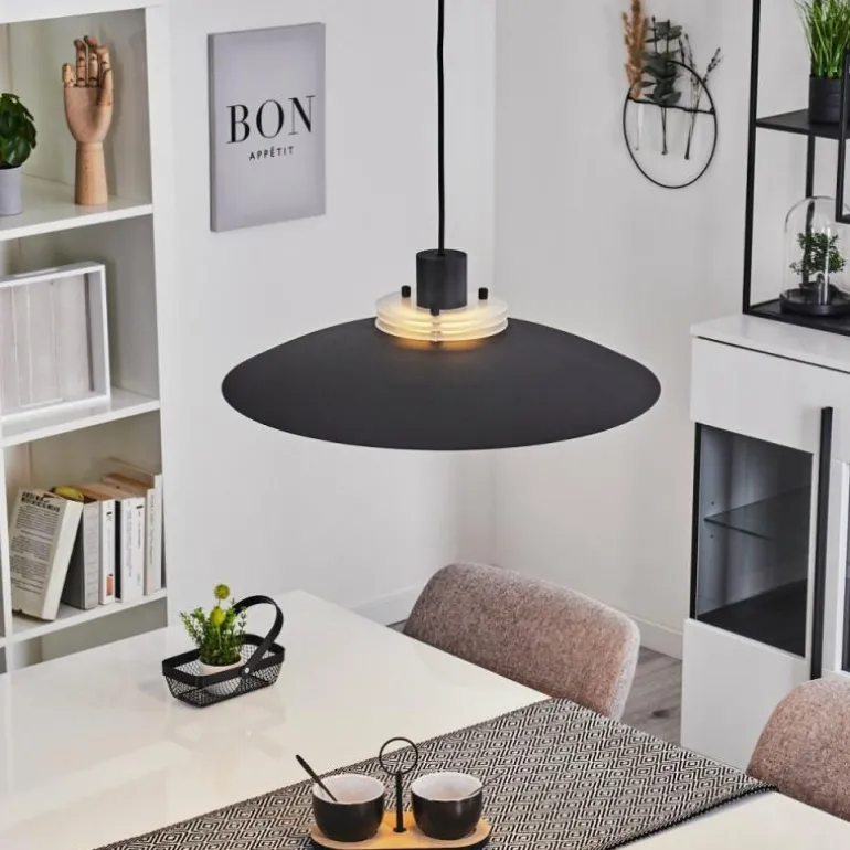 Suspension Boeven Noir, Blanc, 1 lumière