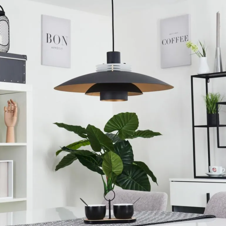 Suspension Boeven Noir, Blanc, 1 lumière