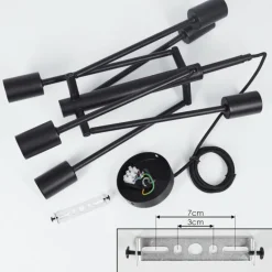 Suspension Bogno Noir, 6 lumières