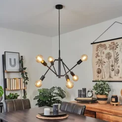 Suspension Bogno Noir, 6 lumières