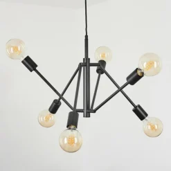 Suspension Bogno Noir, 6 lumières