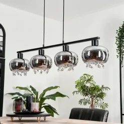 Suspension Boundry Noir, 4 lumières