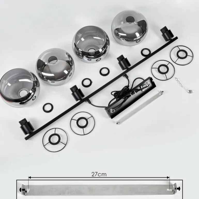 Suspension Boundry Noir, 4 lumières