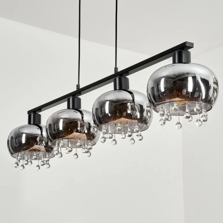 Suspension Boundry Noir, 4 lumières