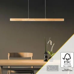Suspension Brilliant Ainara LED Bois clair, Noir, 1 lumière