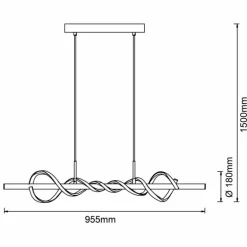 Suspension Brilliant Amalie LED Noir, 1 lumière