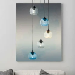 Suspension Brilliant Amiri Noir, 5 lumières