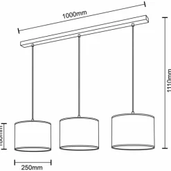 Suspension Brilliant Aniela Noir, 3 lumières