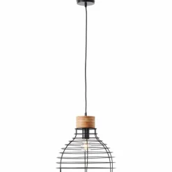 Suspension Brilliant Avia Bois clair, Noir, 1 lumière
