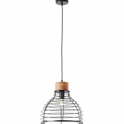 Suspension Brilliant Avia Bois clair, Noir, 1 lumière