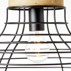 Suspension Brilliant Avia Bois clair, Noir, 1 lumière