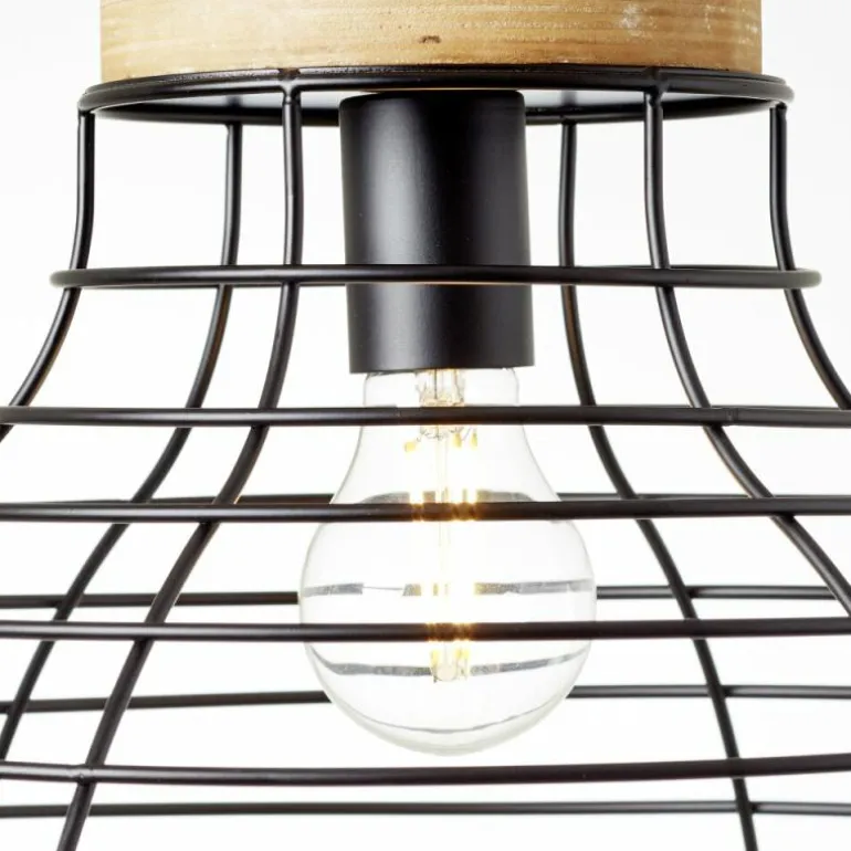 Suspension Brilliant Avia Bois clair, Noir, 1 lumière