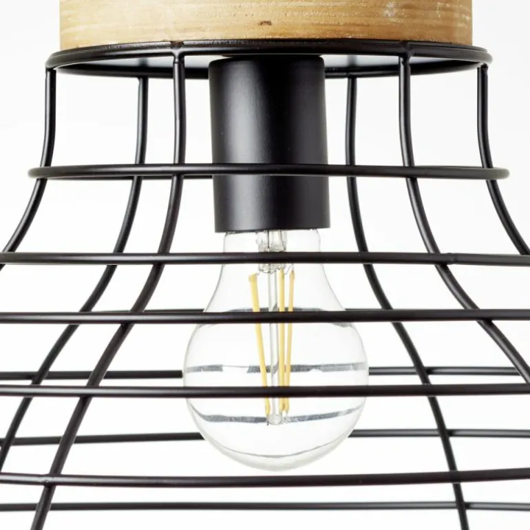 Suspension Brilliant Avia Bois clair, Noir, 1 lumière