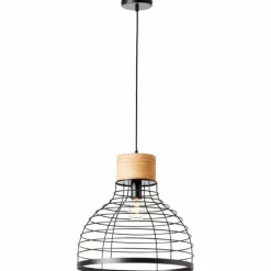 Suspension Brilliant Avia Bois clair, Noir, 1 lumière