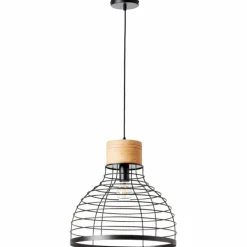 Suspension Brilliant Avia Bois clair, Noir, 1 lumière