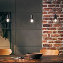 Suspension Brilliant Blacky Noir, 3 lumières