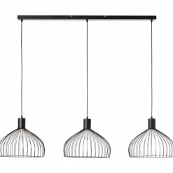 Suspension Brilliant Blacky Noir, 3 lumières