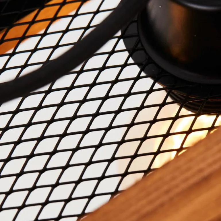 Suspension Brilliant Calandra Bois clair, Noir, 4 lumières