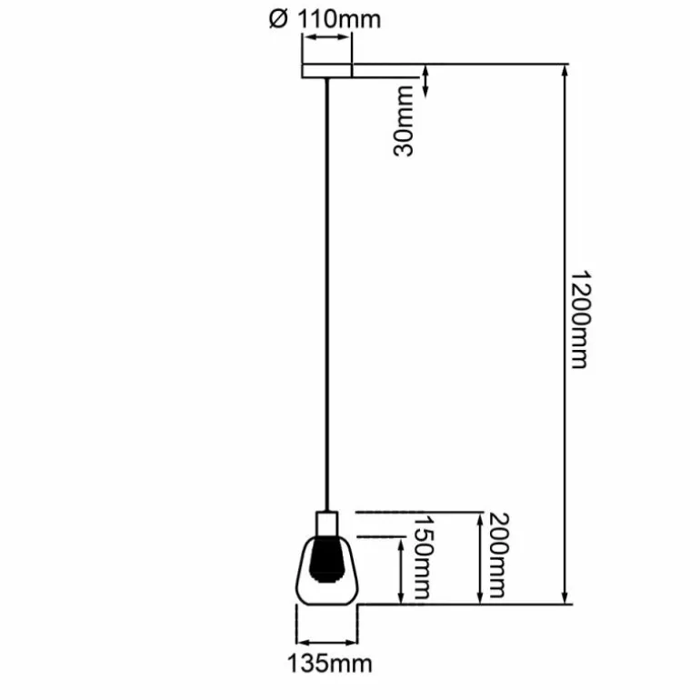 Suspension Brilliant Carlson LED Noir, 1 lumière