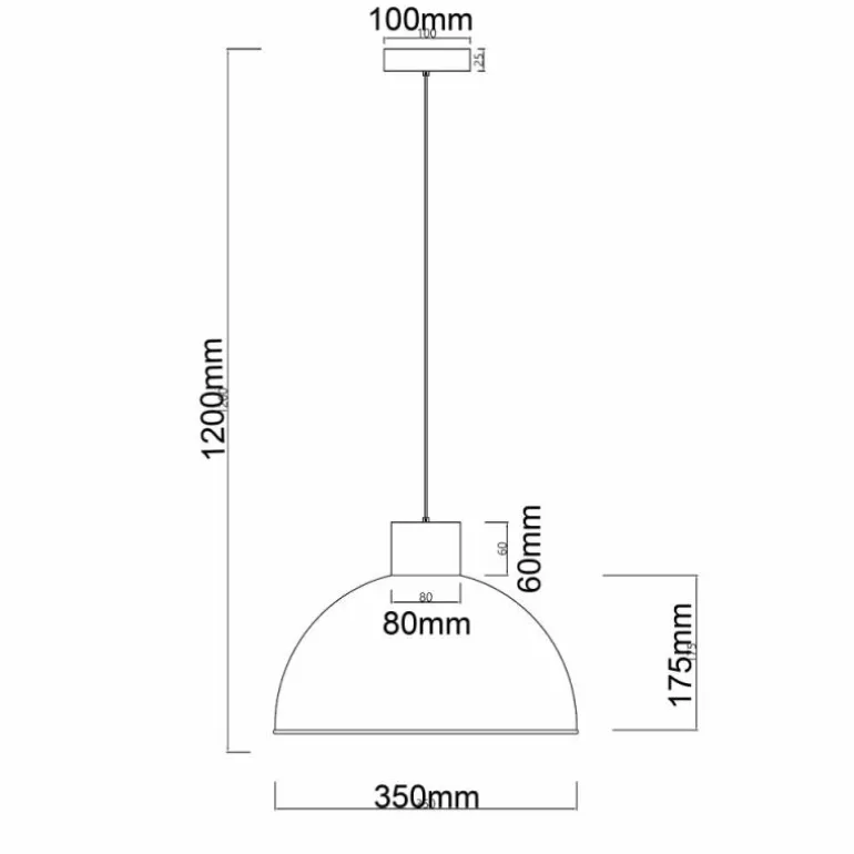 Suspension Brilliant Daintree Noir, 1 lumière