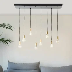 Suspension Brilliant Darcia Noir, 8 lumières