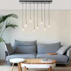 Suspension Brilliant Darcia Noir, 8 lumières