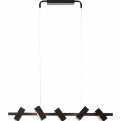 Suspension Brilliant Dillard LED Or, Noir, 5 lumières, Télécommandes